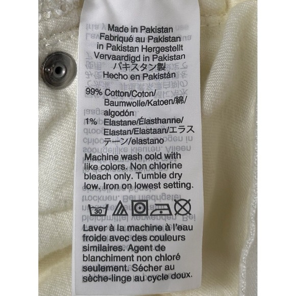 J Crew Women's Size 32 White Denim Stretch‎ Slim Boyfriend High Rise Jeans - Picture 9 of 10